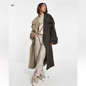 ASOS DESIGN smart half and half oversized coat